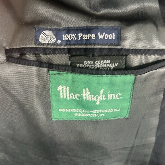 BURBERRYS Navy Blue Pinstripe Classic Single-Breasted Suit Jacket - Picture 4 of 6